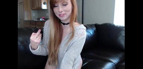  Cute redhead with cat ears plays live on cam! - check out megahotwebcams.com